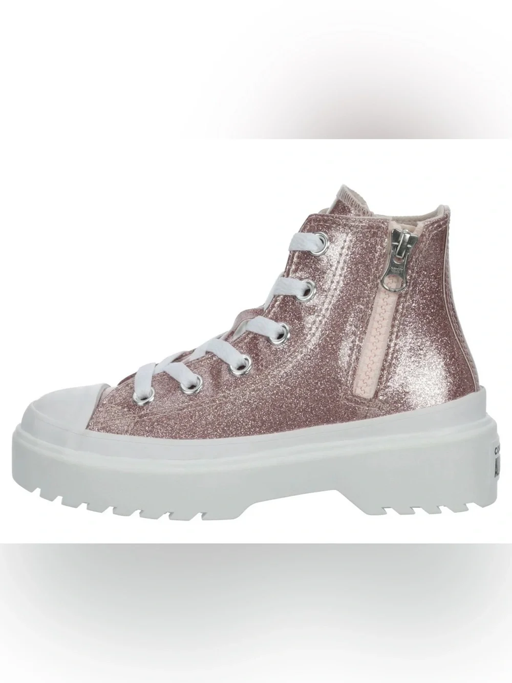 Converse Chuck Taylor All Star Lugged Glitter high-top sneakers blush pink color